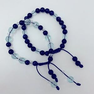 Light Blue Quartz & Amethyst Crystal Bead Bracelets
